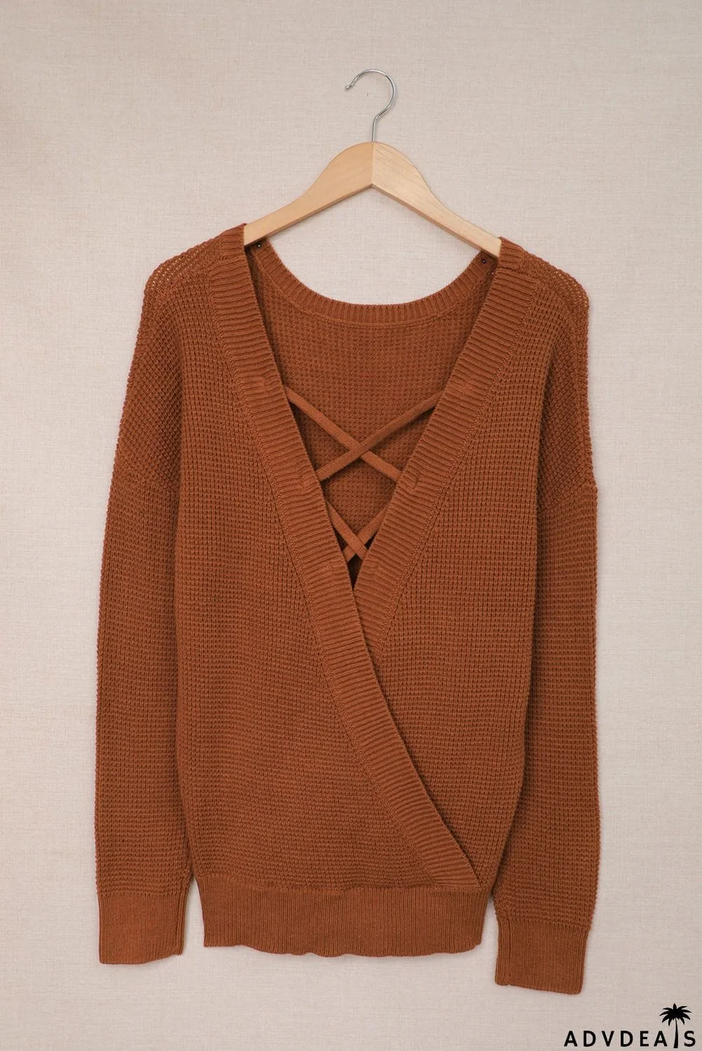 Cross Back Hollow-out Sweater