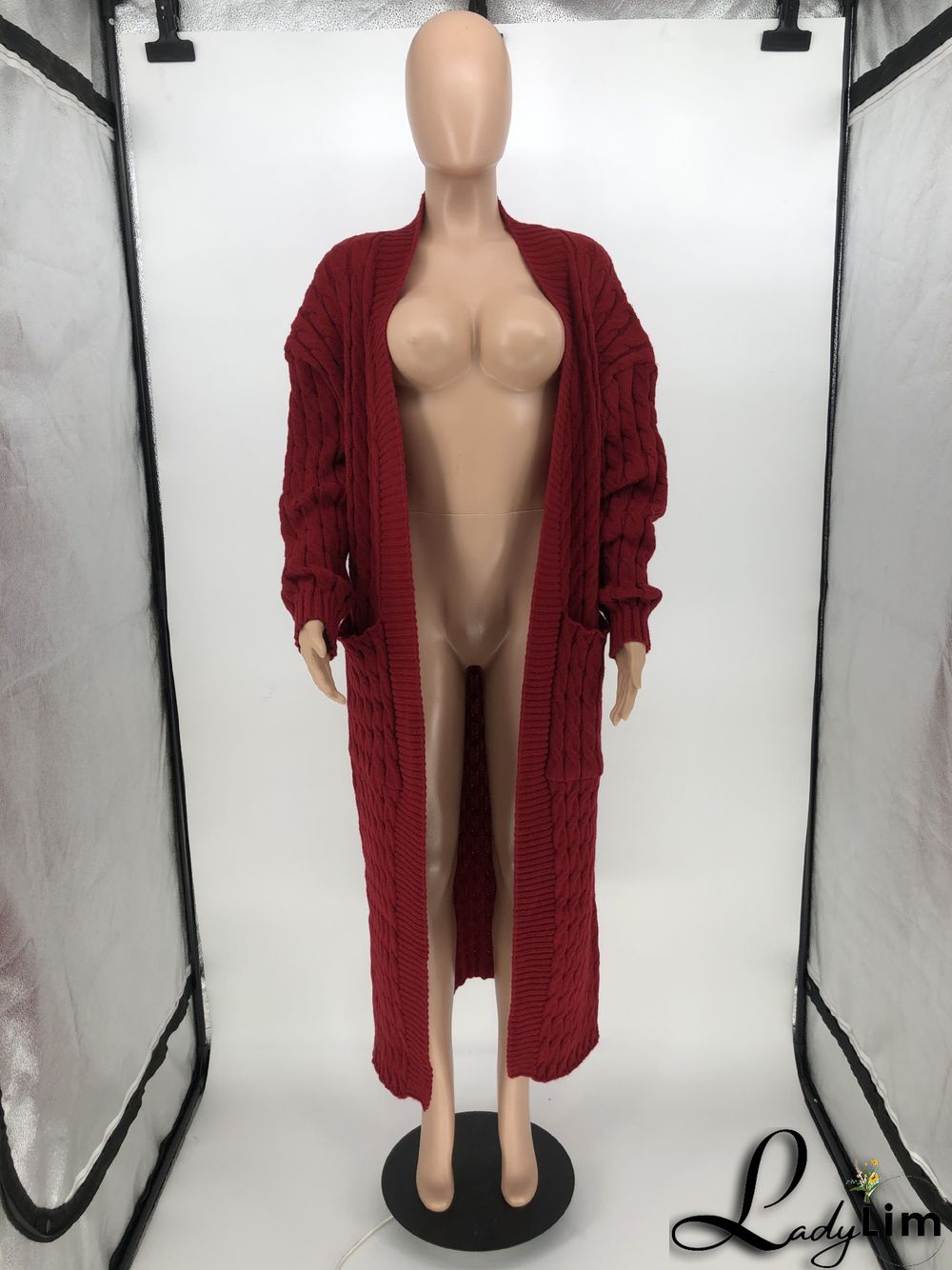 Women Winter Long Sleeve Plush Long Sweater Jacket