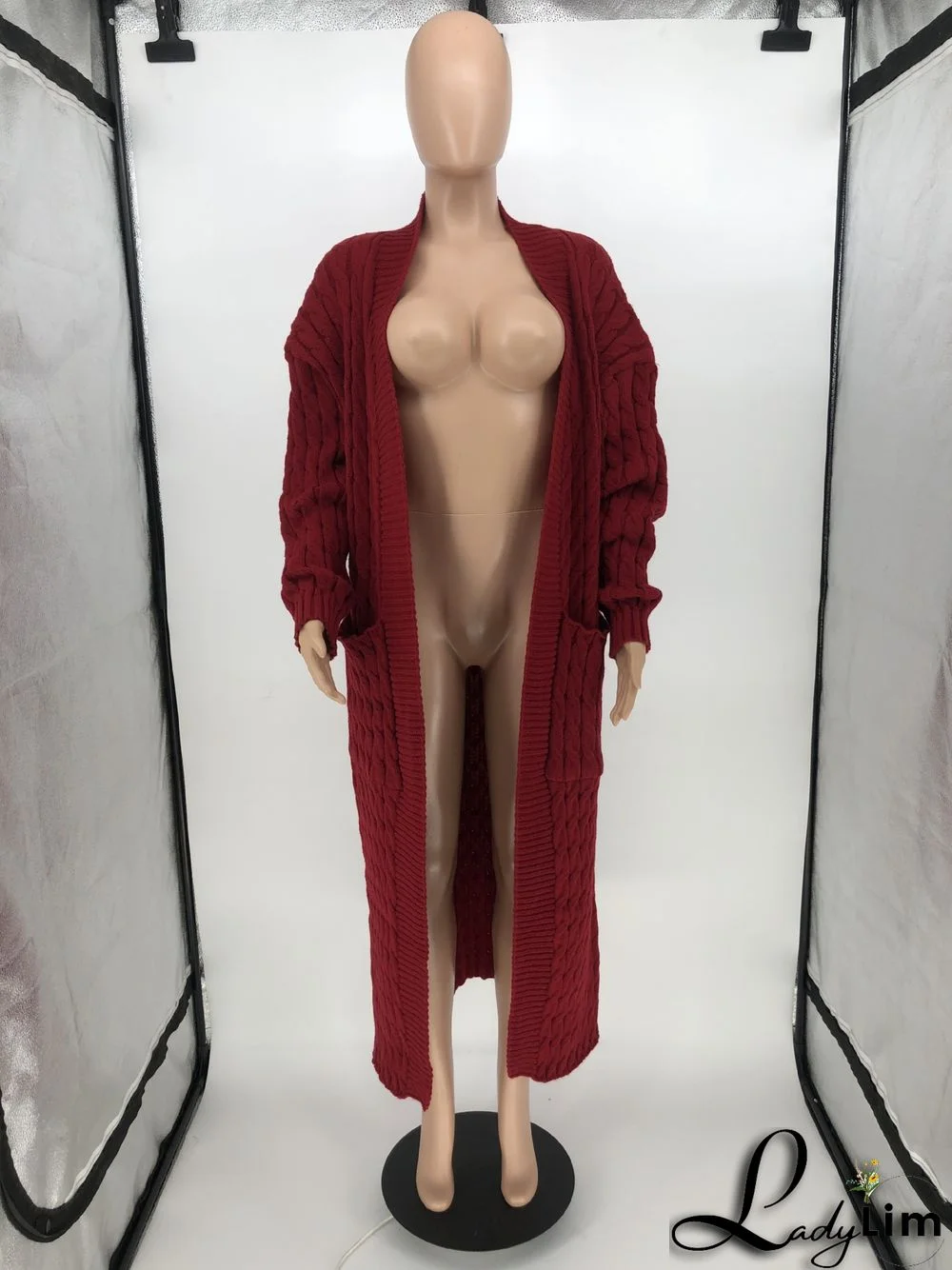 Women Winter Long Sleeve Plush Long Sweater Jacket