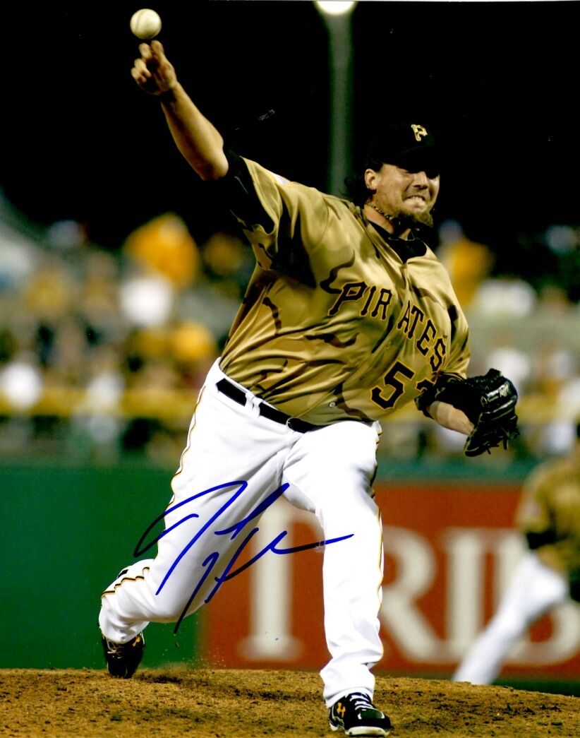 Signed 8x10 JOEL HANRAHAN Pittsburgh Pirates Autographed Photo Poster painting - COA