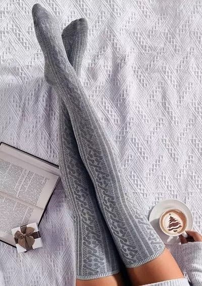 Knitting Over Knee Warm Socks