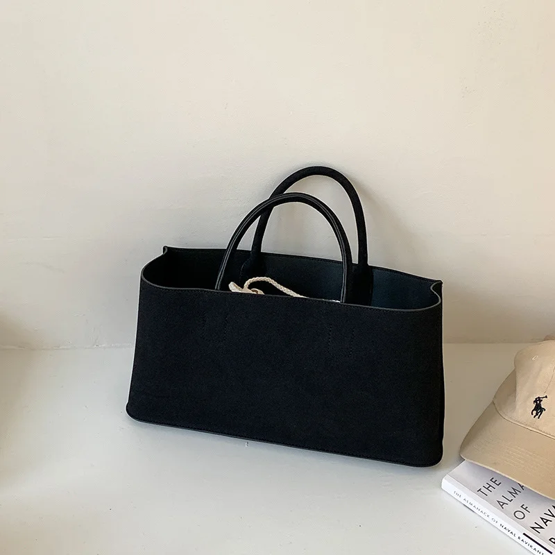 Mongw Mongw Commuter Suede Tote Bag Girl 2024 Korean Autumn And Winter New Simple Suede Large Capacity Handbag