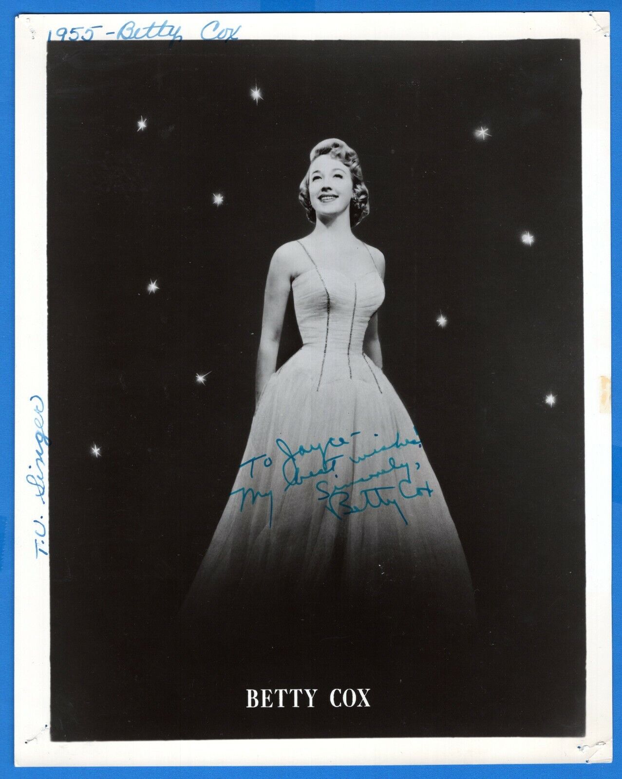 Betty Cox Singer Hand Signed Autograph 8x10 Vintage Photo Poster painting