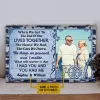 Custom Photo Navy Veteran Sailor Old Couple Husband Wife When We Get Photo Gift Custom Wood Rectangle Sign