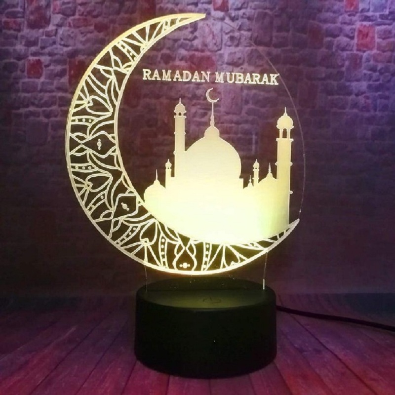 

Ramadan Mubarak Islamic Church 7 Mubarak Colour Ch-3D Night Light, 501 Original