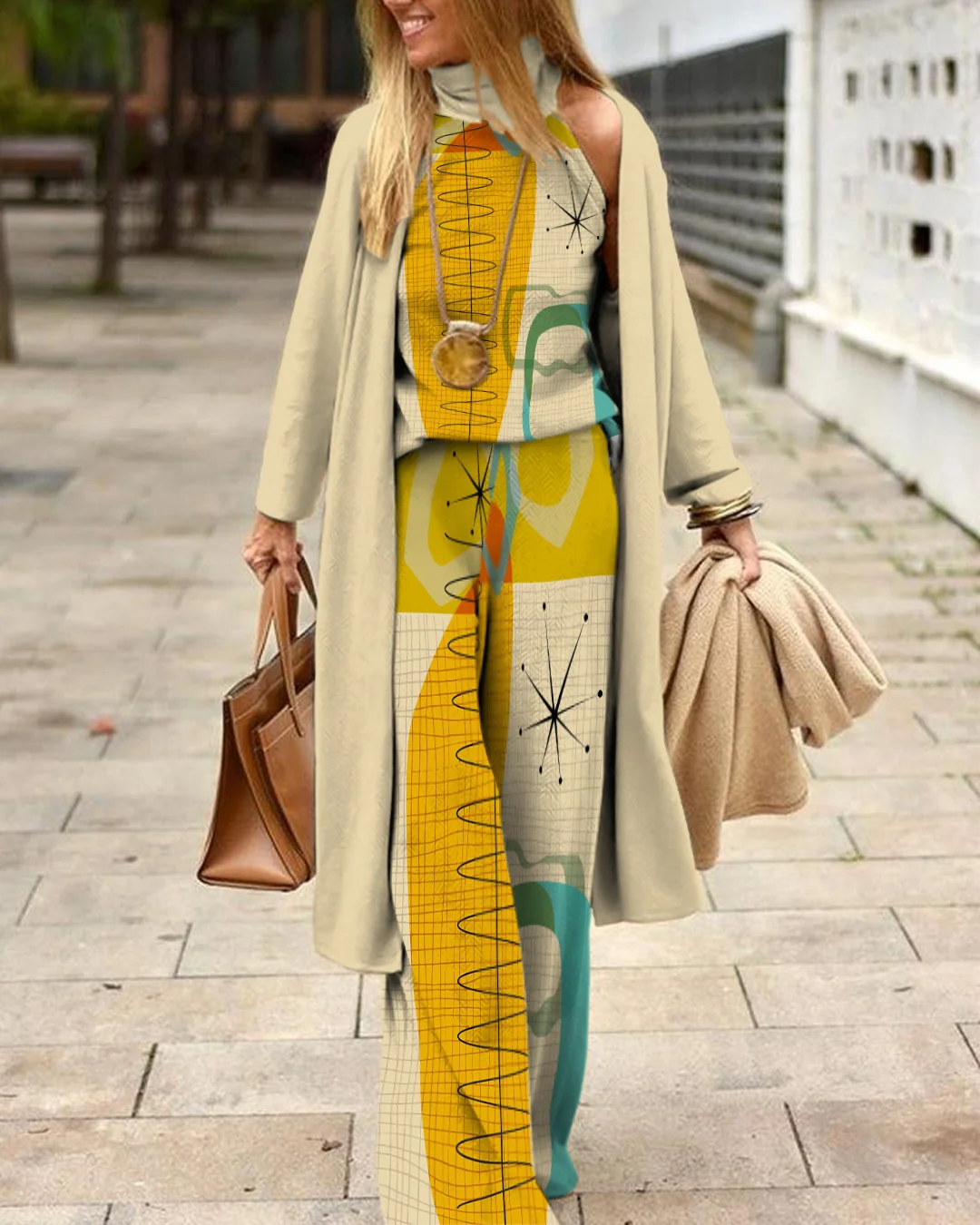 Herringbone Sweater Three-Piece Suit da7c