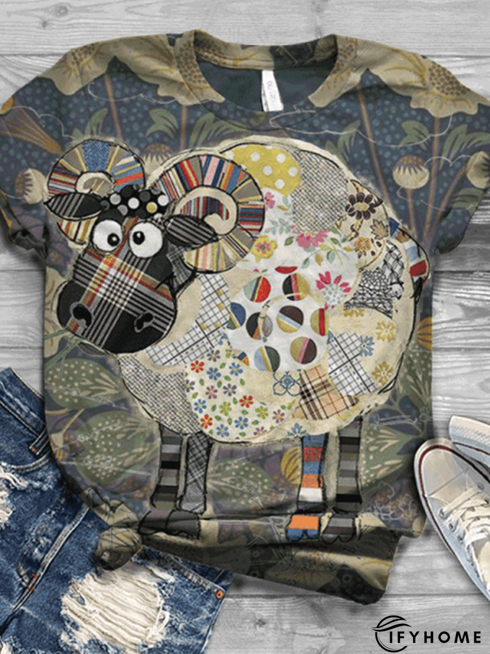 Color Casual Crew Neck T-shirt | IFYHOME
