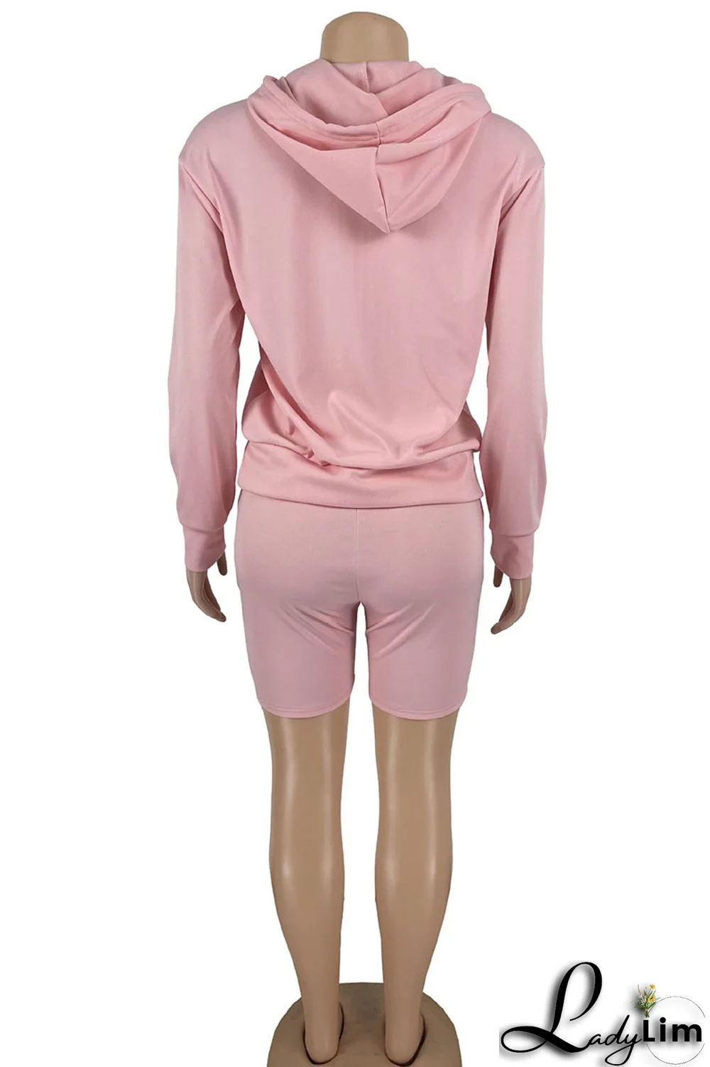 Deep Blue Casual Print Patchwork Hooded Collar Long Sleeve Two Pieces