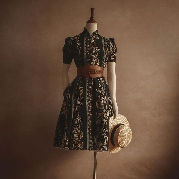 Ladies Retro Floral Elegant Dress