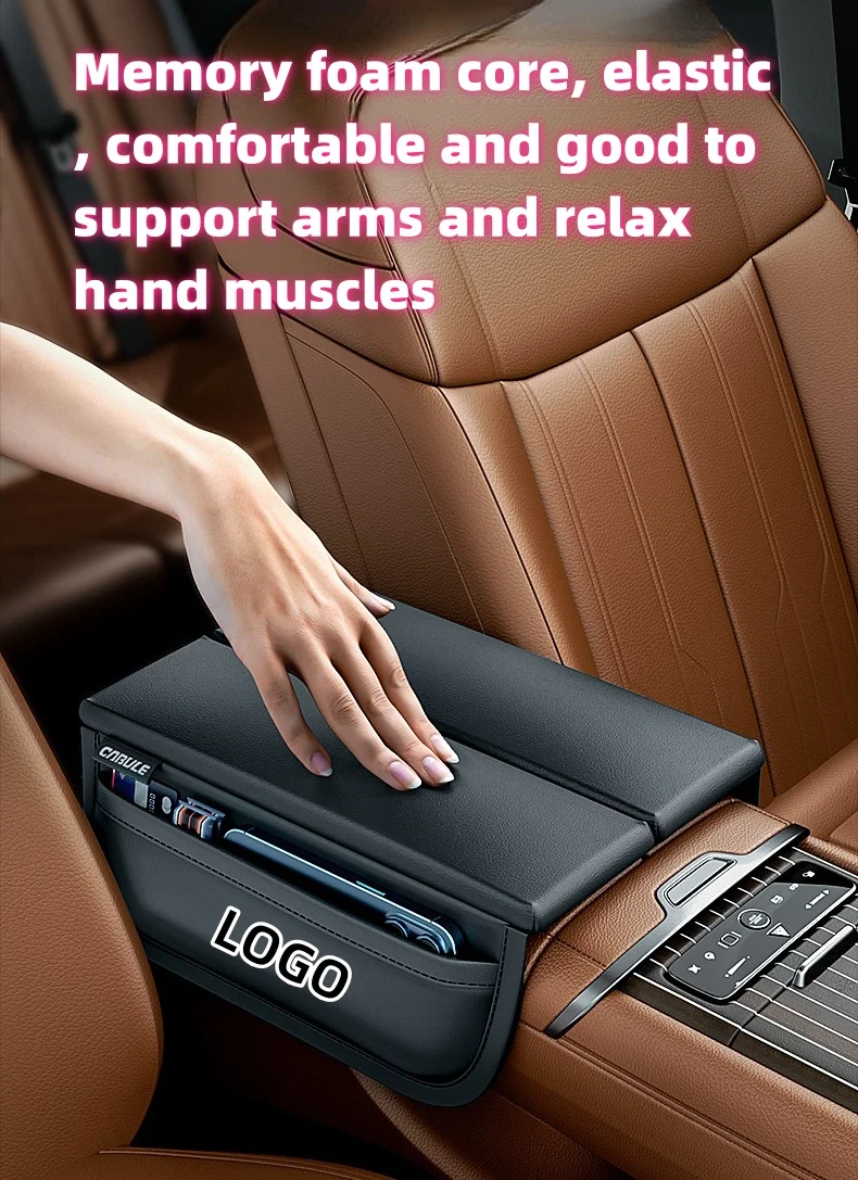 Car center opening and closing heighten storage armrest box mat
