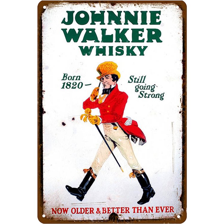Johnnie walker whisky - Enseigne Vintage Métallique/enseignes en bois - 20*30cm/30*40cm