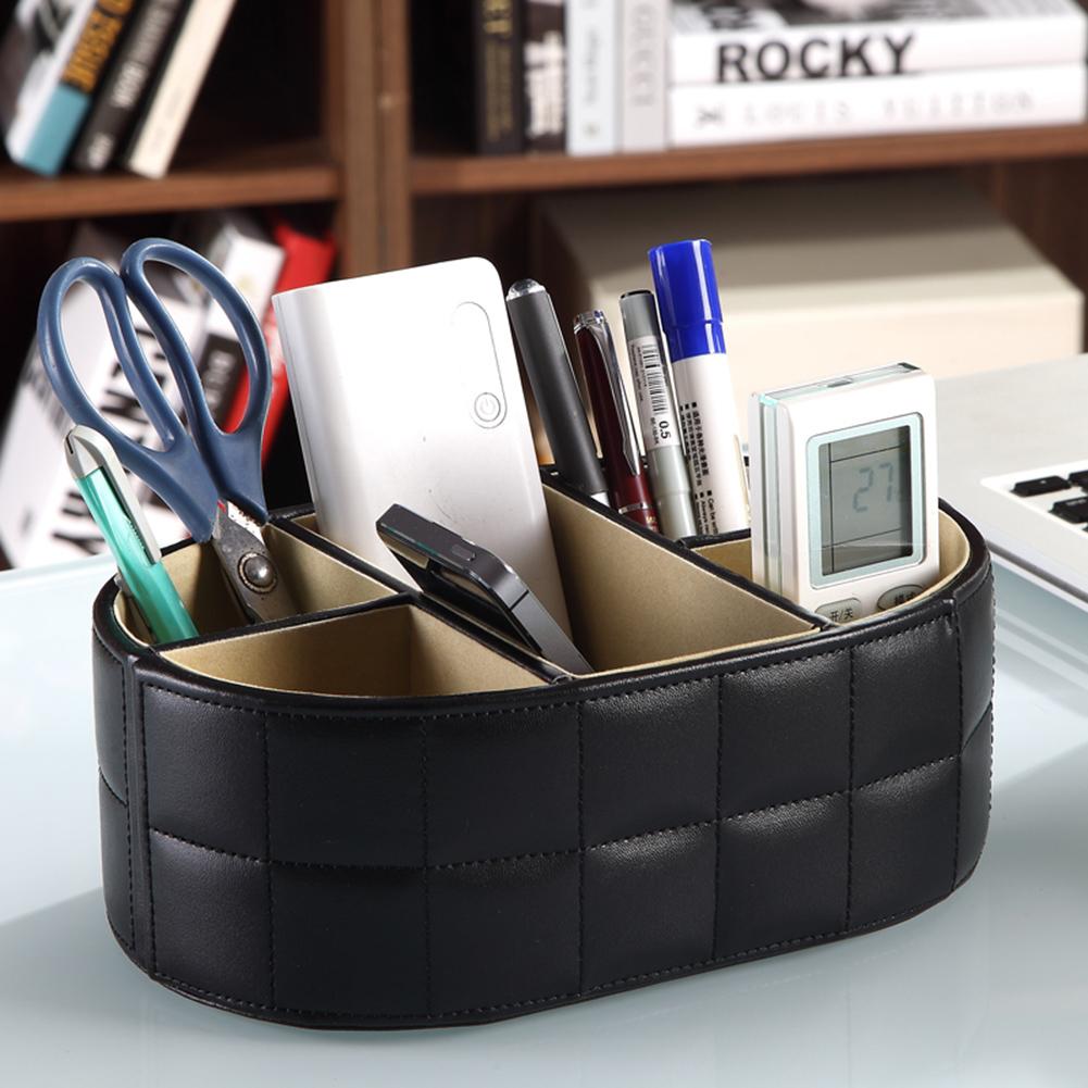 

NEW PU Leather Remote Control Phone Holder Home Organizer Storage Boxes, 黑, 501 Original