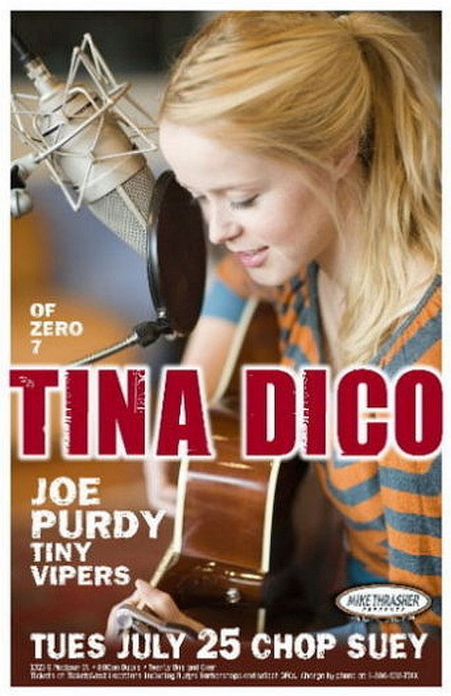 TINA DICO 2006 Gig POSTER Seattle Washington Concert