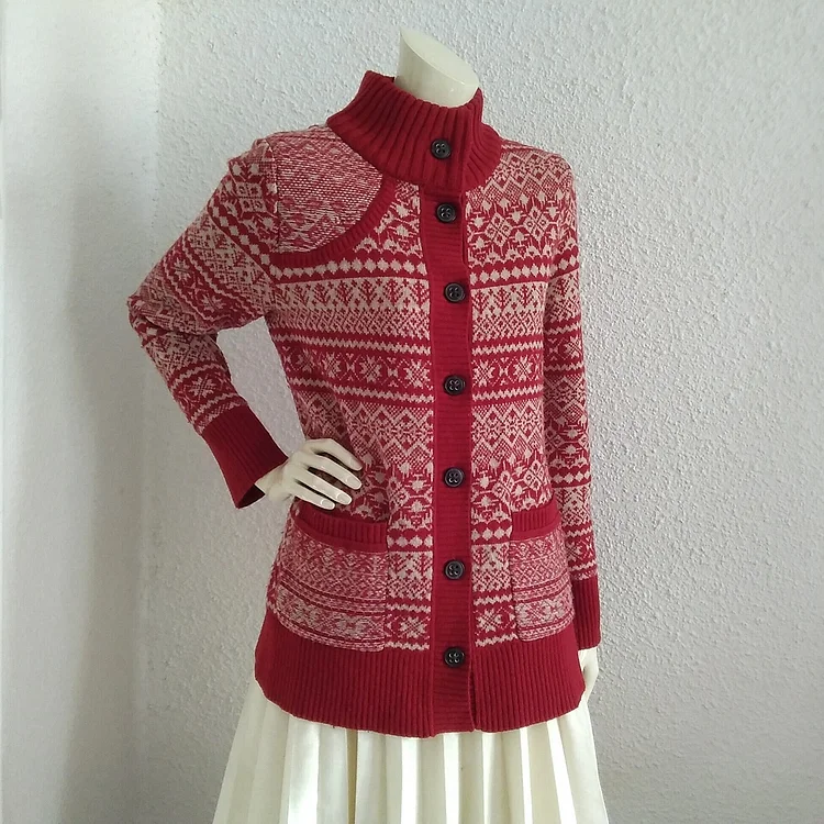 Comstylish Ethnic Pattern Long Sleeve Sweater Cardigan