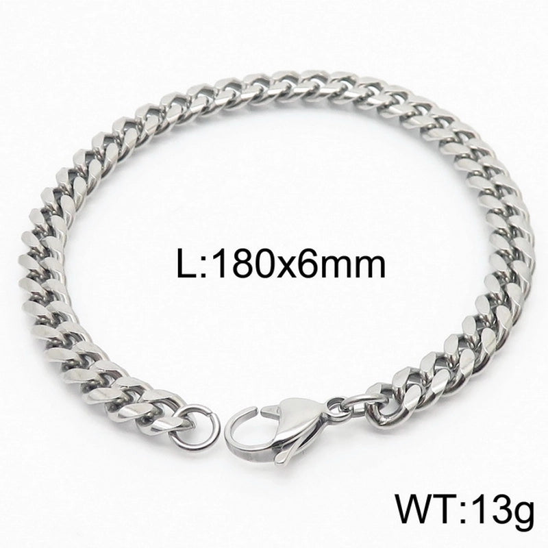 Minimalist Solid Color Titanium Steel Chain Unisex Bracelets