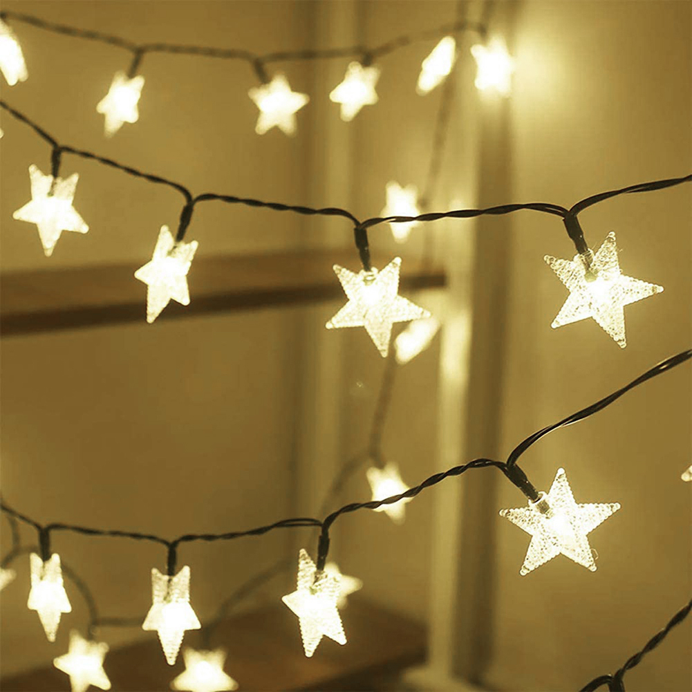 

LED Solar String Lights Star Home Curtain Fairy Garland Lamp Bedroom Decor, 30led warm white, 501 Original