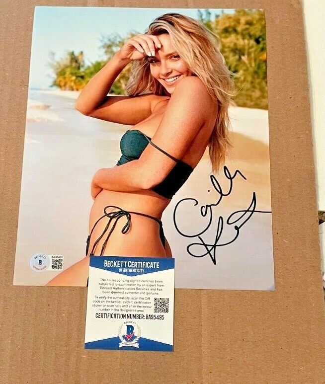 CAMILLE KOSTEK SIGNED S.I. SWIMSUIT COVER GIRL 8X10 Photo Poster painting BECKETT CERTIFIED #11