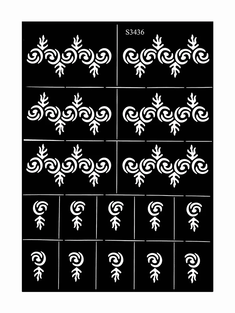 Sdrawing Drawing Henna Template for Hand Henna Tattoo Stencil Flower Tattoo Design for Women Wedding Festival Party Tatoo Tools