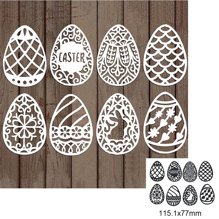 6pcs Eggs with Patterns Metal Cutting Dies For DIY Scrapbook Cutting Die Paper Cards Embossed Decorative Craft Die Cut New