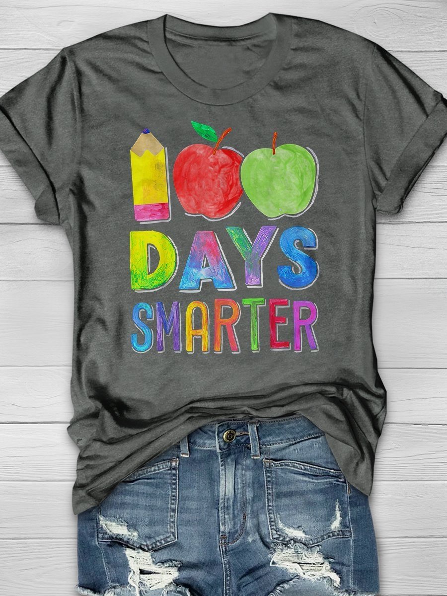 100 Days Smarter Print Short Sleeve T-shirt