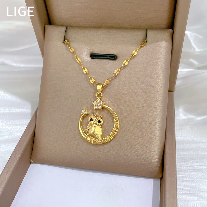 Moon Geometric Stainless Steel Stainless Steel Necklaces