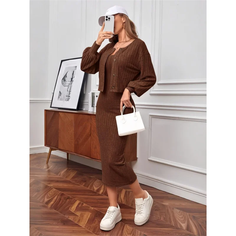 Athvotar Athvotar And Autumn 2025 New Comfortable Casual Pit Jacket Dress Two-Sleeve