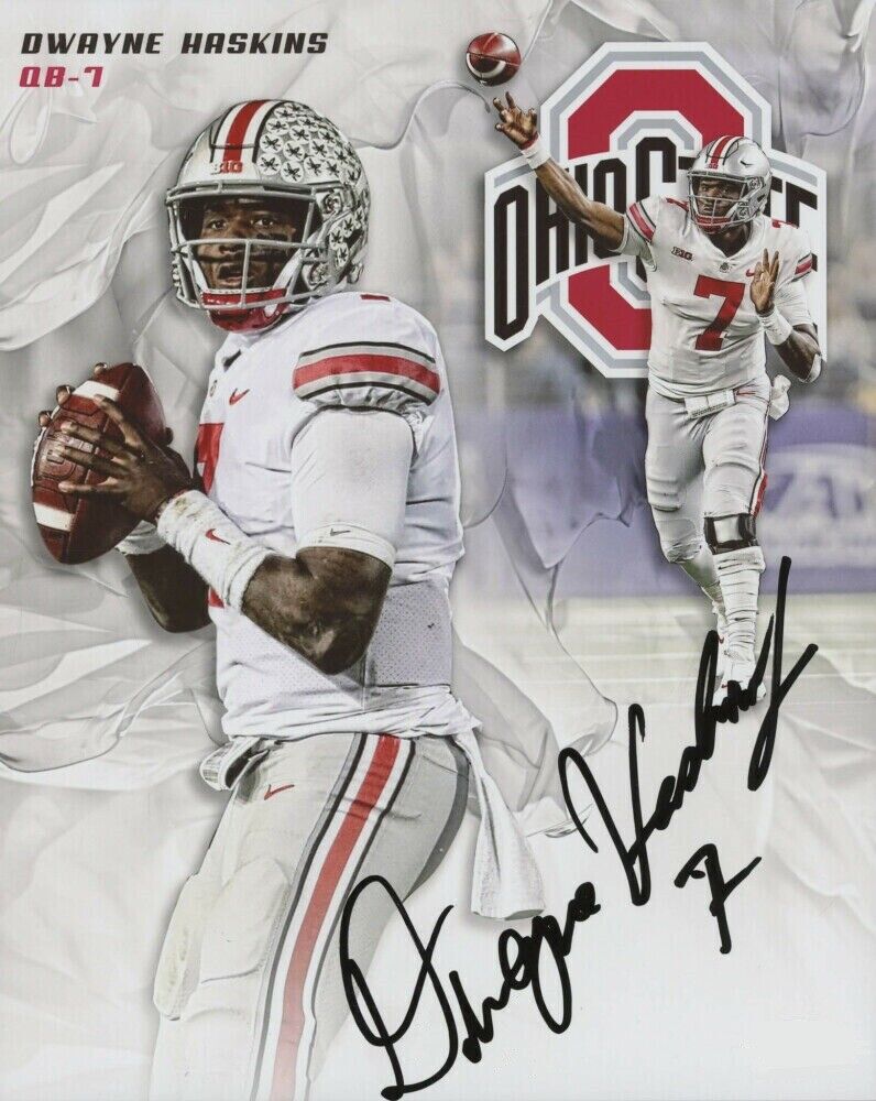 Dwayne Haskins Autographed Signed 8x10 Photo Poster painting Ohio State REPRINT