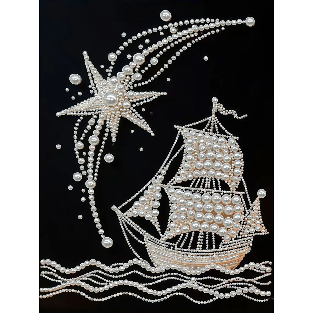 Sailboat - DIY Pearl Diamond Art Kit With Frame 30*40cm