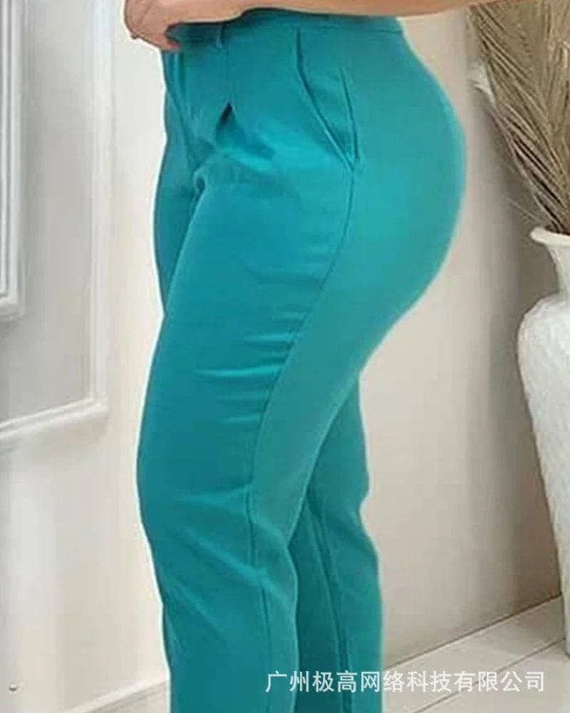 Women's 2022 new summer blue casual suit