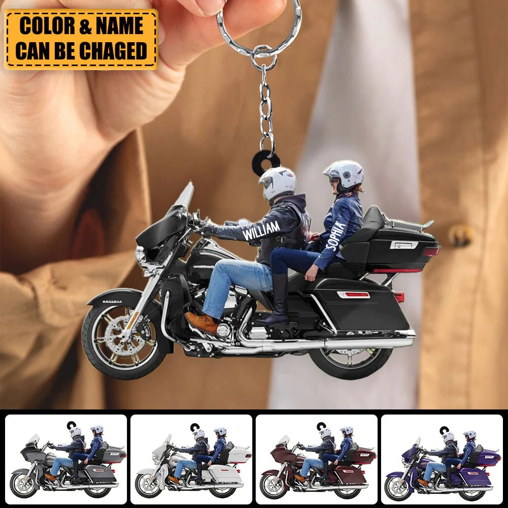  Personalized Biker Couple,Motorcycle,Ornament,Custom Shape Ornament