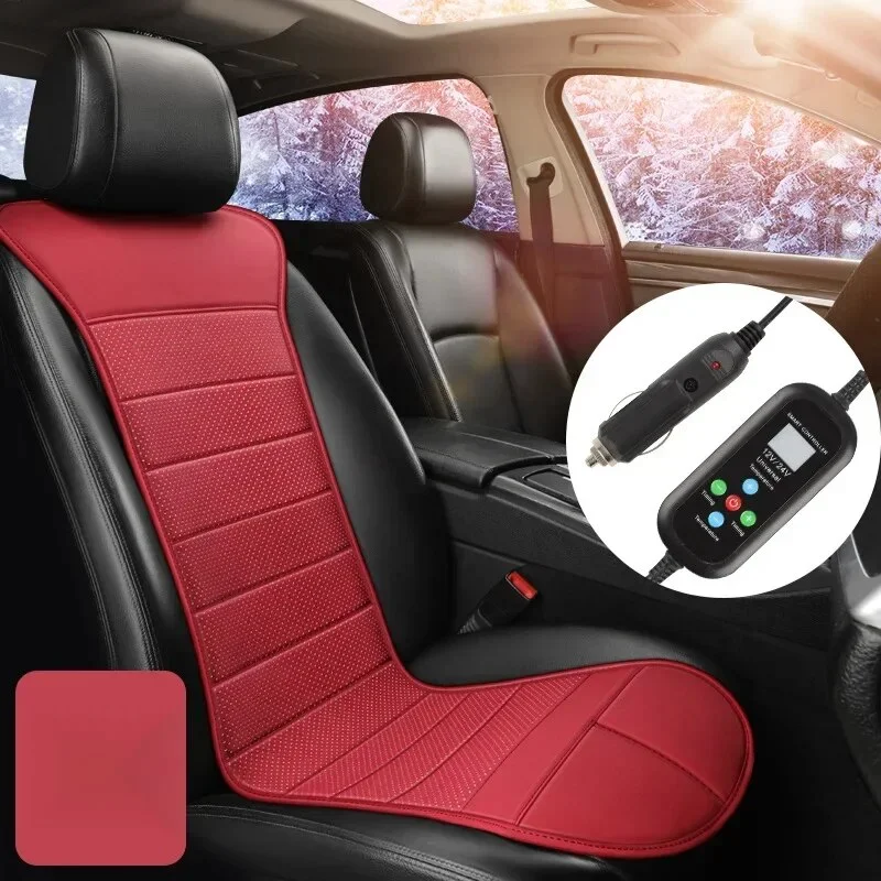New Vest Car Heated Pad 12-24V Cigarette Lighter Plug Anti Slip Warm Seat Cushion Winter Interior Accessories