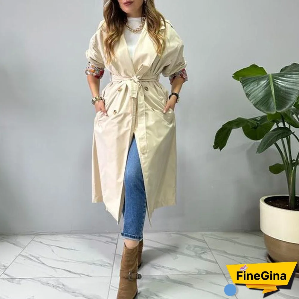 Vintage Plain Long Sleeve Outerwear