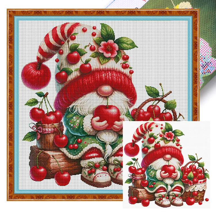 『Spring Brand』Dwarf - 16CT Stamped Egyptian Cotton Thread Cross Stitch(56*56cm)(86Colors）