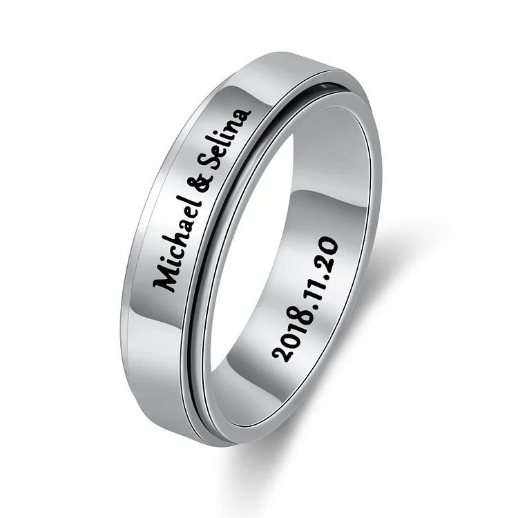 Personalized Fidget Ring Anxiety Spinning Ring Promise Ring For Him