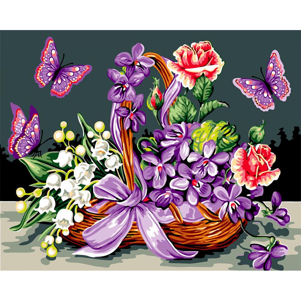 

40x50cm - Paint By Numbers Butterfly Flower, 501 Original