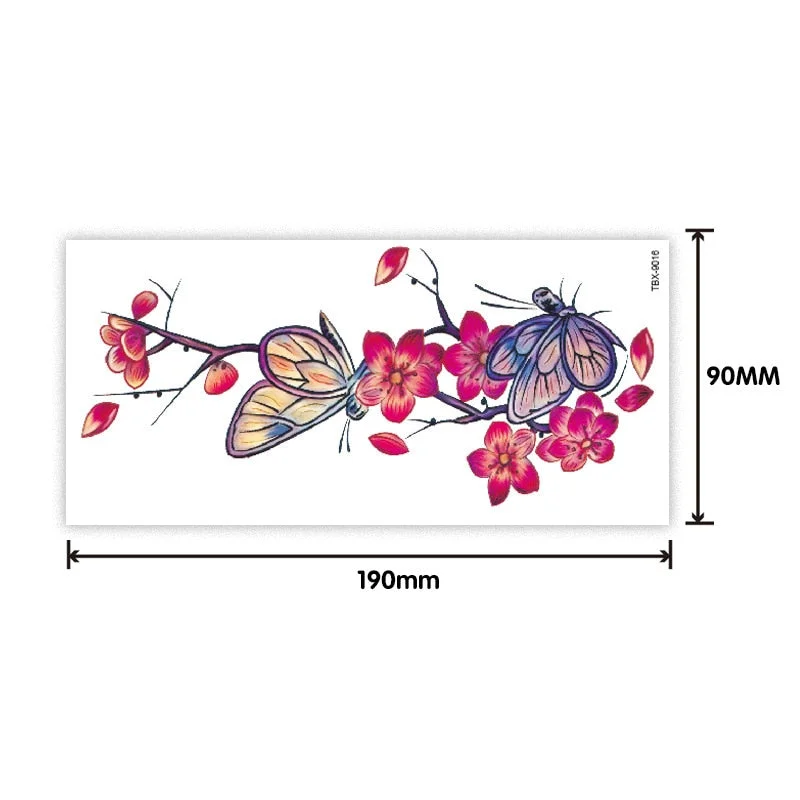 Waterproof sweat female flower tattoo sticker Ladies flower rose peony plum blossom tattoo sticker