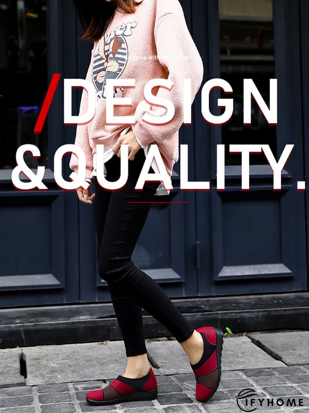 Breathable Color Contrast Stitching Walking Shoes | IFYHOME