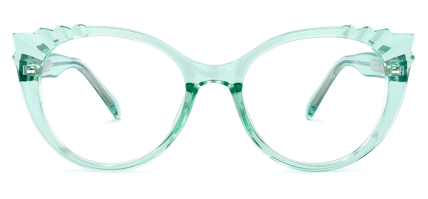 Weston GrÃ¼n Kristall Cateye Brille GrÃ¼n Kristall