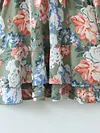 Floral Print Loose Half Sleeve Deep V-Neck Casual Mini Dress