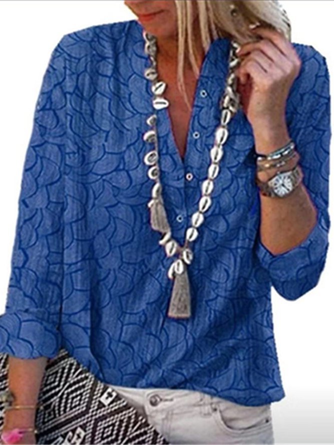 Shirt Collar Long Sleeve Shirts & Tops
