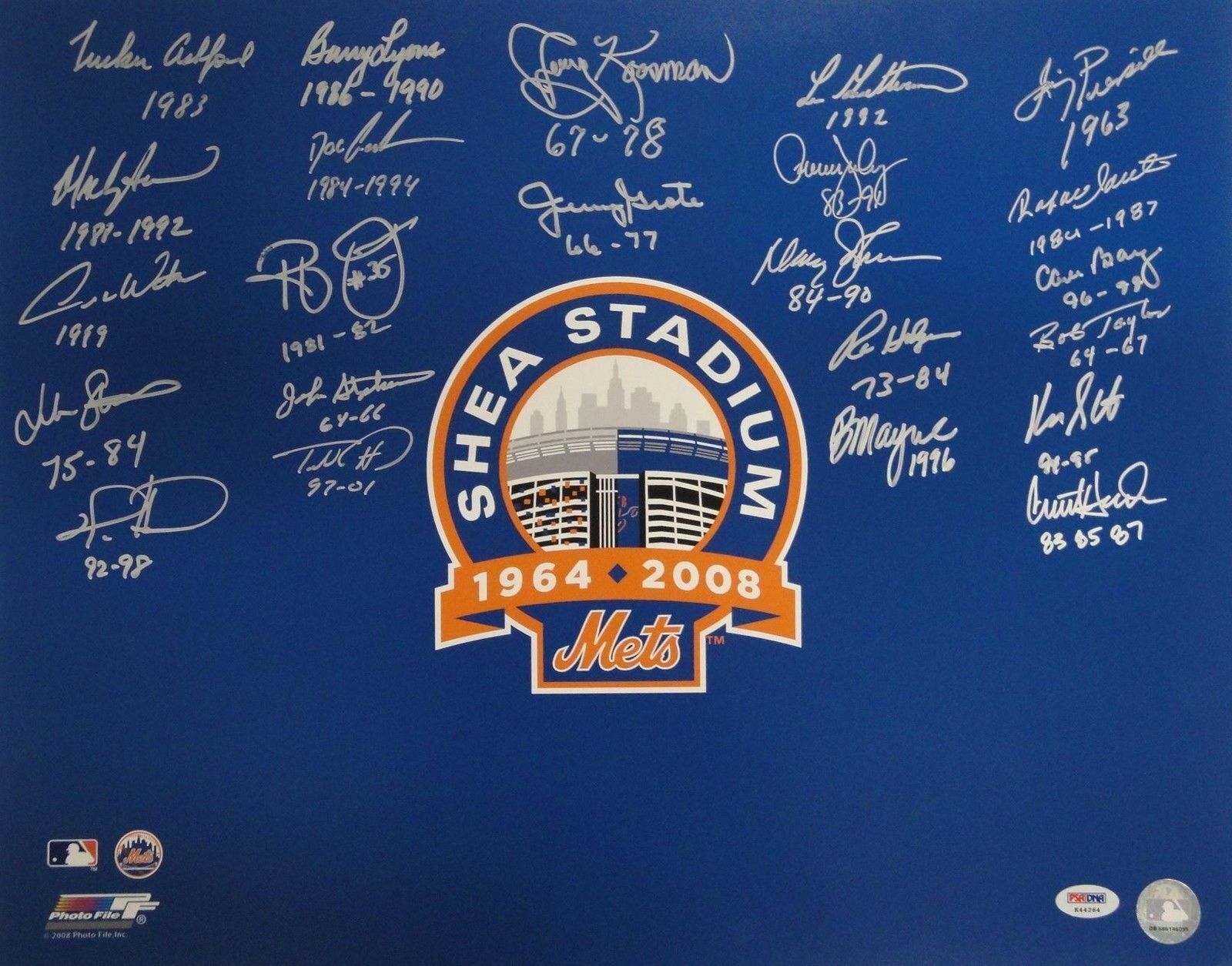 Jerry Koosman Dwight Gooden Signed Auto 16x20 Photo Poster paintinggraph New York Mets PSA/DNA