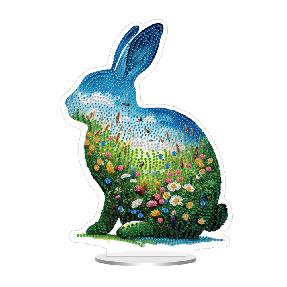 Acrylic Special Shape Rabbit 5D DIY Diamond Painting Art Tabletop Decorations