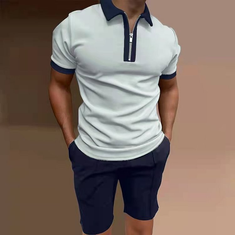 BrosWear Fashionable Casual Contrast Polo Set