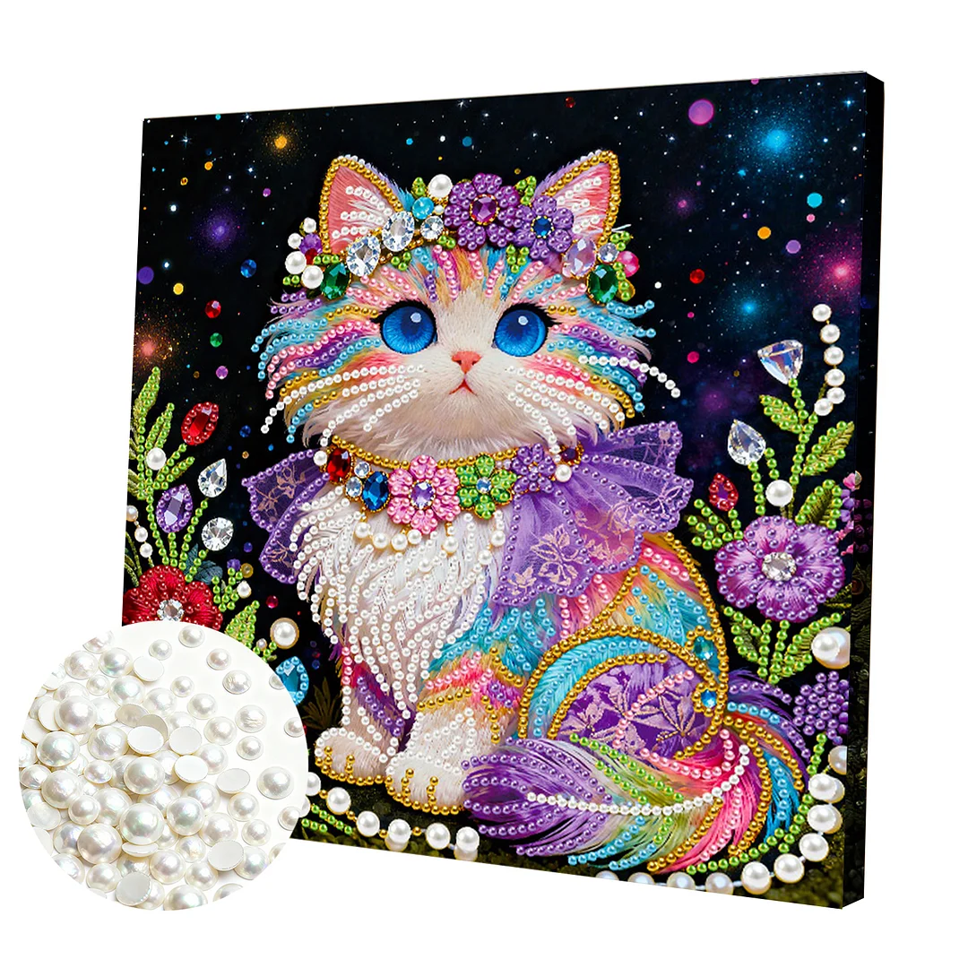 Cat Art Diamond Painting Kit for Adults Home Decor 25x25cm With Frame