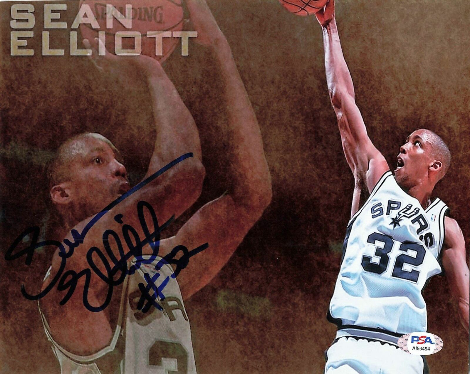 Sean Elliott signed 8x10 Photo Poster painting PSA/DNA San Antonio Spurs Autographed