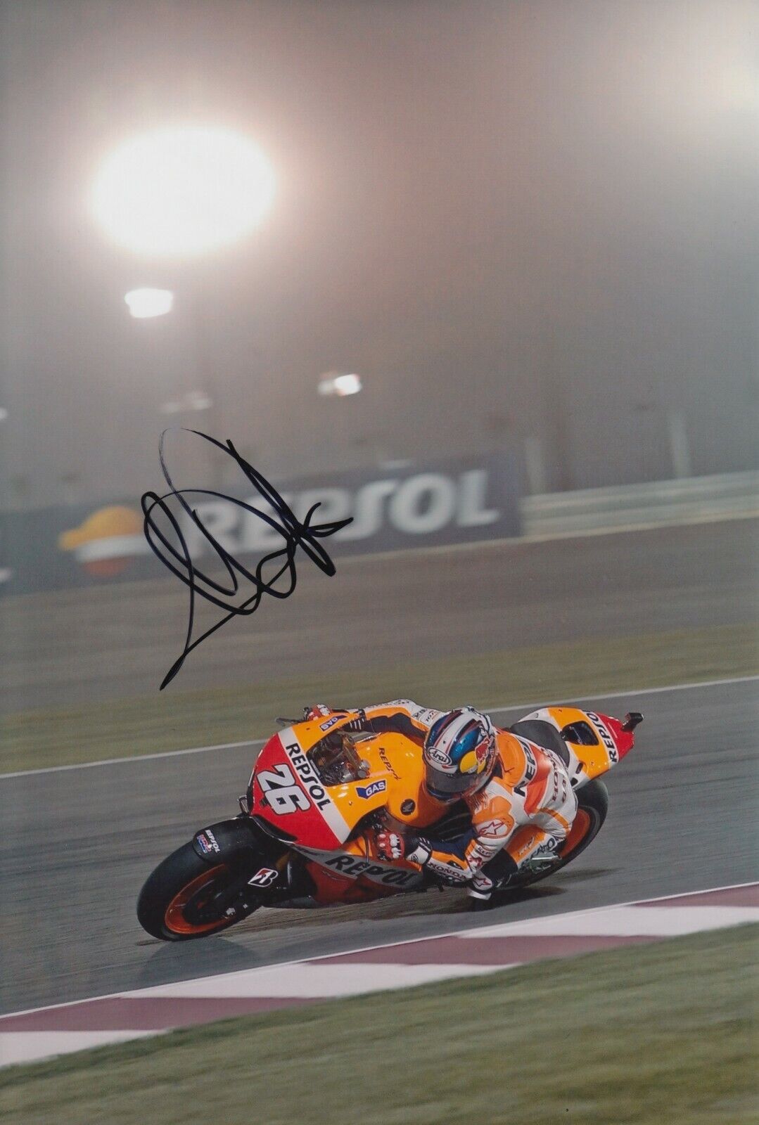 Dani Pedrosa Hand Signed 12x8 Photo Poster painting - Repsol Honda Autograph MotoGP.