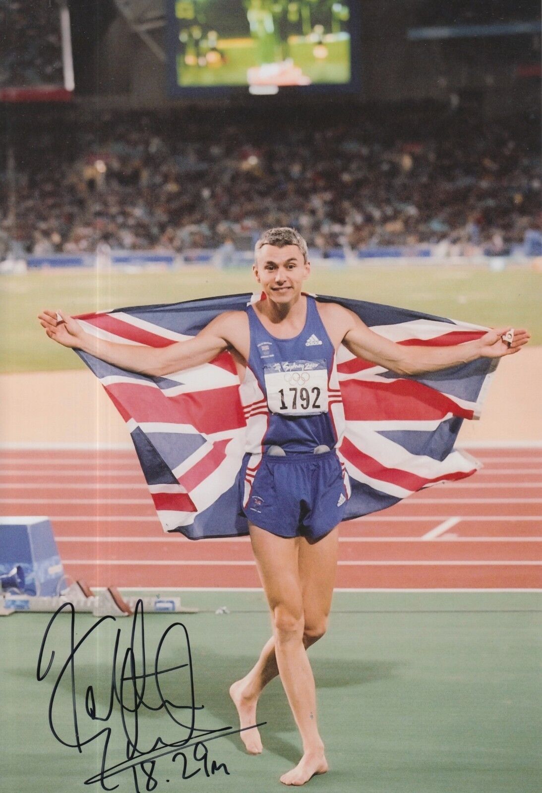 Jonathan Edwards Hand Signed Olympics 12x8 Photo Poster painting.