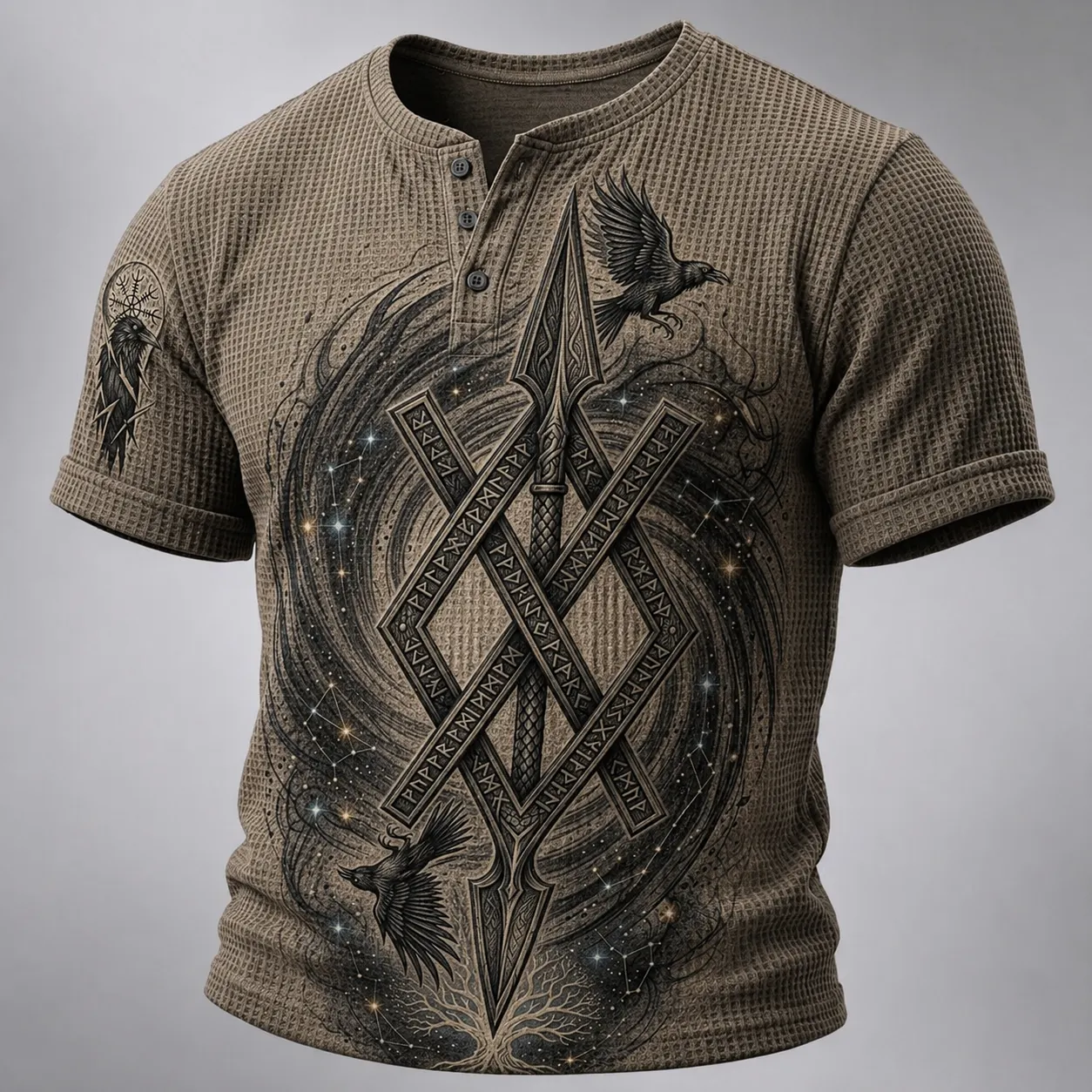 Norse Mythology Viking-Print Men's Casual Top