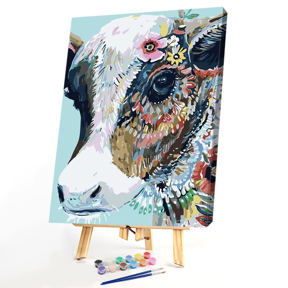 

40*50CM - Paint By Numbers - Flowers Cow, 501 Original