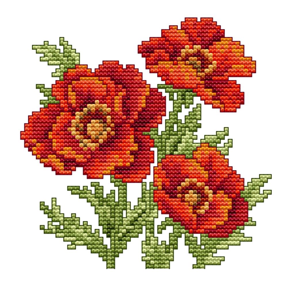 

Flower Of Happiness - 14CT Stamped Cross Stitch - 17*17cm, 501 Original